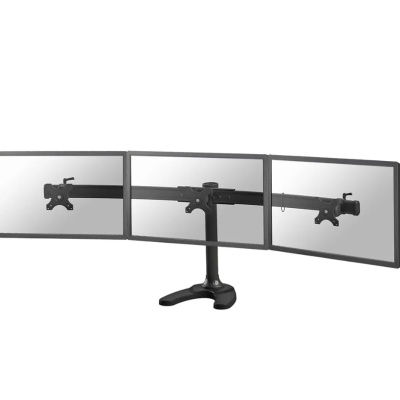 Suport triplu monitor de birou Neomounts FPMA-D700DD3; pentru display- uri cu diagonale 10"-27", sistem de prindere VESA 75x75~100x100, greutate maxima suportata 8kg - per ecran, swivel +45°, rotate +360°; inaltime reglabila manual 340-450mm; culoare