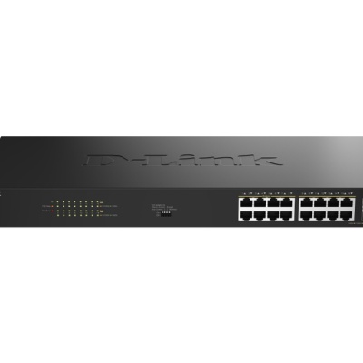 Switch D-Link 16 port GE PoE Unmanaged, capacitate 36 Gbps, standar PoE 802.3af/at, negru