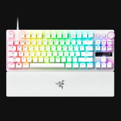 Tastatura mecanica Razer Huntsman V3 Pro Tenkeyless 2025 8K, iluminare Razer Chroma RGB, US layout, alb