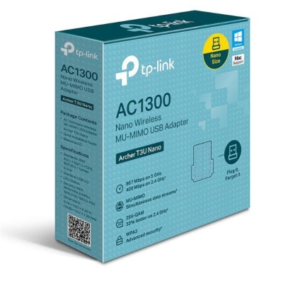 TP-link AC1300 Mini Adaptor USB Wireless MU-MIMO, ARCHER T3U Nano; USB 2.0;dimensiuni: 19.85 × 15.7 × 7.39 mm, Standarde wireless: IEEE 802.11b/g/n 2.4 GHz, IEEE 802.11a/n/ac 5 GHz, Dual-Band 2.4 GHz, 5 GHz. - Img 4