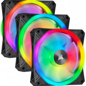 Ventilatoare CORSAIR iCUE QL120 RGB 120mm PWM Triple Fan with Lighting Node CORE, Fan Size 120mm x 25mm BLACK