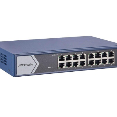 16 Port Gigabit Smart Switch Hikvision DS-3E1516-EI(V3) 16 × Gigabit RJ45 port Support IEEE 802.3az Support STP/RSTP loop prevention with storm control Support cable detection to locate failure Support DHCP snooping Support 6 kV surge protection