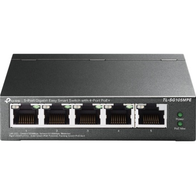 "5-Port Gigabit Easy Smart Switch with 4-Port PoE+ PORT: 4× Gigabit PoE+ Ports, 1× Gigabit Non-PoE Ports SPEC: 802.3af/at, 120 W PoE Power, Desktop Steel Case FEATURE: PoE Auto Recovery, MTU/Port/Tag-based VLAN, QoS, IGMP Snooping, Web/Utility - Img 2