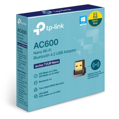 Adaptor wireless TP-Link, ARCHER T2UB NANO; AC600 Dual-band, USB 2.0; Bluetooth 4.2, Wireless Standards: EEE 802.11ac, IEEE 802.11a, IEEE 802.11n, IEEE 802.11g, IEEE 802.11b, 5GHz - 433Mbps, 2.4GHz 200Mbps, Dimensiuni: 15.7*7.4*19.2mm. - Img 2