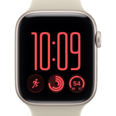 Apple Watch SE 3 GPS + Cellular 44mm Starlight Aluminium Case with Sand Sport Band - S/M