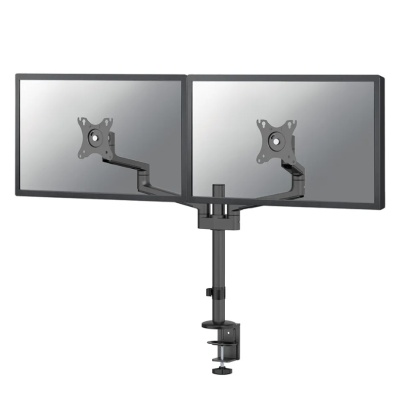 Brat dublu monitor Neomounts DS60-425BL2; pentru display-uri cu diagonale 17"-27", sistem de prindere VESA 75x75~100x100, greutate maxima suportata 8 - per ecrankg, tilt +90°, -30°, swivel +90°, -90°, rotate +360°, distanta fata de perete 128-460mm;