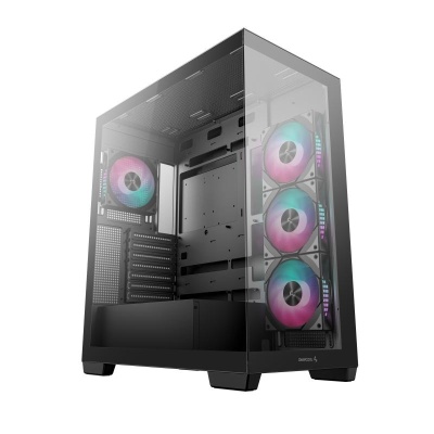 Carcasa DEEPCOOL CG580 4F Mid Tower ARGB NEGRU, Tempered Glass+ABS+SGCC, Sloturi Expansiune 7, Drive Bays: 2x3.5" 2x2.5", Ventilatoare Suportate: 10 (spate: 1x120mm sau 1x140mm, sus: 3x120mm sau 2x140mm, lateral: 3x120mm, jos: 1x120mm, invaluit in sursa: - Img 2