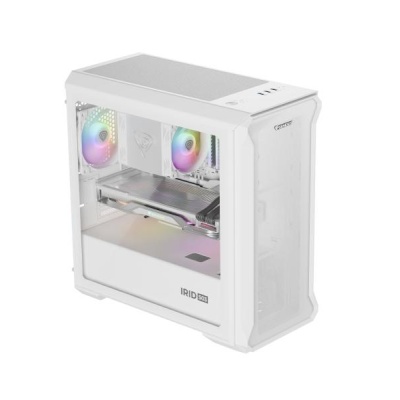 Carcasa GENESIS IRID 503 LITE Mini Tower ARGB ALB, Tempered Glass, Sloturi Expansiune 5, Drive Bays: 2x3.5" 3x2.5", Ventilatoare Suportate: 6 (spate: 1x120mm, fata: 3x120mm sau 2x140mm, sus: 2x120mm sau 2x140mm), Ventilatoare Incluse: 1 (spate: 1x120mm), - Img 5