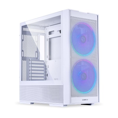 Carcasa LIAN LI LANCOOL 206 Mid Tower RGB ALB, Tempered Glass, Sloturi Expansiune 7, Drive Bays: 2x3.5" sau 1x2.5" 1x 3.5", Ventilatoare Suportate: 9 (spate: 1x120mm, sus: 3x120mm sau 2x140mm, fata: 3x120mm sau 2x140mm sau 2x160mm, invaluit in sursa: - Img 2
