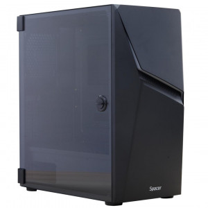 Carcasa Spacer Thunder, ATX, MidTower, Gaming, fara sursa, usa sticla securizata (balama), USB 2.0 x 2, USB 3.0 x 1, Jack 3.5mm x 2, mesh , „SPGC-THUNDER”