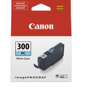 Cartus cerneala Canon PFI300PC, Photo Cyan, capacitate 14.4ml, pentru Canon imagePROGRAF PRO-300.