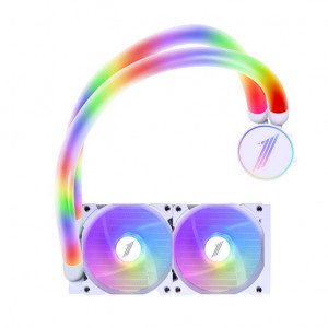 Cooler Procesor 1STPLAYER MOTHRA MT240 INFINITE SPACE ARGB ALB, marime radiator 240mm, 2 ventilatoare ARGB, viteza ventilatoare 2500 RPM +/- 10%, Suport AMD: AM4/FM2/FM1/AM3/AM2/FM3, suport INTEL: LGA 1200/1700/2011/2066/1366