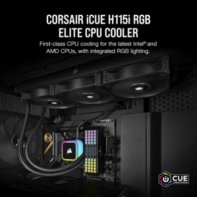 Cooler Procesor CORSAIR H115i ELITE RGB NEGRU - Img 5