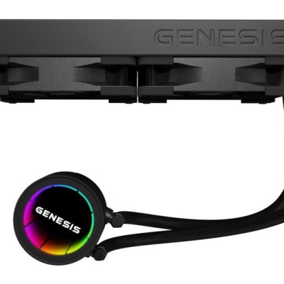 Cooler Procesor GENESIS HYDRIA 240 NEGRU, dimensiune radiator 276x120x27mm, 2 ventilatoare ARGB, Viteza ventilatoare: 500-1550 RPM, Airflow ventilatoare: 80 CFM, Suport AMD: AM4/AM5, suport INTEL: LGA 1151/1156/1150/1200/1700/1851 - Img 8