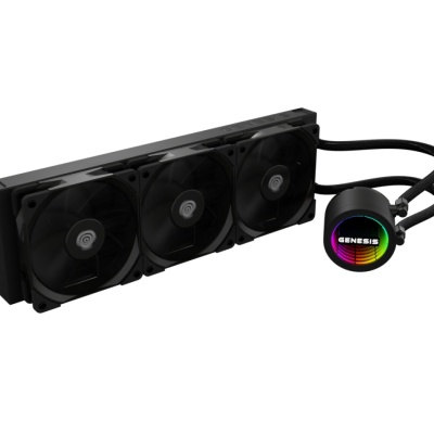Cooler Procesor GENESIS HYDRIA 360 NEGRU, dimensiune radiator 397x120x27mm, 3 ventilatoare ARGB, Viteza ventilatoare: 500-1550 RPM, Airflow ventilatoare: 80 CFM, Suport AMD: AM4/AM5, suport INTEL: LGA 1151/1156/1150/1200/1700/1851 - Img 2