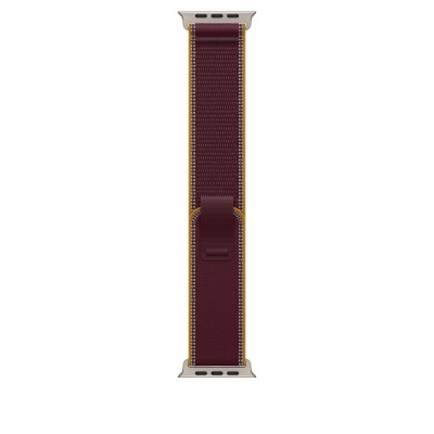 Curea pentru Apple Watch 49mm Burgundy Trail Loop - M/L - Natural Titanium Finish