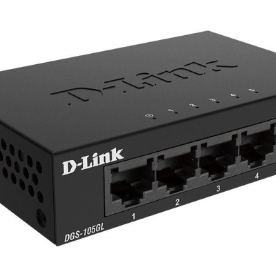 D-Link Switch DGS-105GL, 5 porturi Gigabit, Capacity 10Gbps, desktop, faramanagement, metal, negru, fara ventilator, D-Link Green. - Img 3
