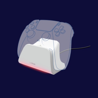 Incarcator pentru controller PS5 Trust GXT 255W, material ABS, alb - Img 2