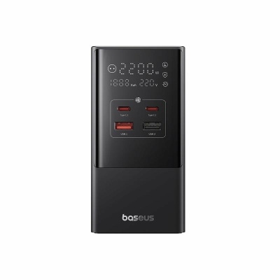 Incarcator retea Baseus PowerCombo Tower Digital Powerstrip, Quick charge 35W, 4 porturi iesire, lungime cablu 1.5m, negru - Img 5