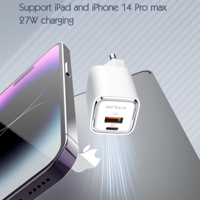 Incarcator retea Serioux 30W Quick Charge, Intrare AC100-240V~ 50/60Hz 0.7A Max, PD Ieșire: 5V-3A, 9V-3A, 12V-2.5A, 15V 2A, 20V=1.5A (30W), QC Ieșire: 5V-3A, 9V-2A, 12V=1.5A (18W), PD+QC=5V=3.6A, Total: 30W Max - Img 5