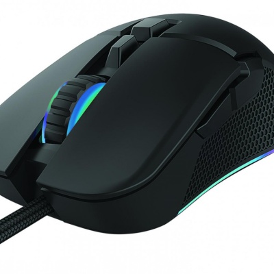 Kit Gaming Serioux Kayel 4 in 1, Tastatura de gaming, 104 taste, 19 taste Anti-ghosting , design slim, iluminare rainbow, structura metalica gri, taste negre + design cu palm rest, cablu USB 1.5M PVC, plug and play; Mouse gaming, senzor Sunplus 199, - Img 5