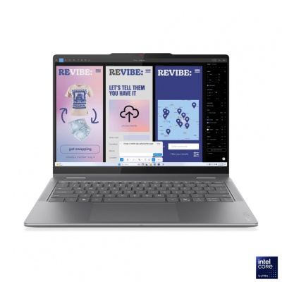 Laptop Lenovo Yoga 7 2-in-1 14ILL10, 14" WUXGA (1920x1200) OLED 600nits (peak) / 400nits (typical) Glossy / Anti-fingerprint, 100% DCI-P3, 60Hz, Dolby Vision®, TÜV Low Blue Light, DisplayHDR™ True Black 500, Glass, Touch, Intel® Core Ultra 7 256V, 8C (4P