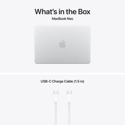 MacBook Neo 13" Retina/Apple A18 Pro (CPU 6-core, GPU 5-core, NeuralEngine16-core)/8GB/512GB - Touch ID - Silver - INT KB (No Adapter) - 2026 - Img 3
