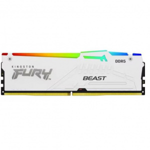 Memorie RAM Kingston, DIMM, DDR5, 32GB, 5600MHz, CL40, 1.35V, FURY Beast White, RGB