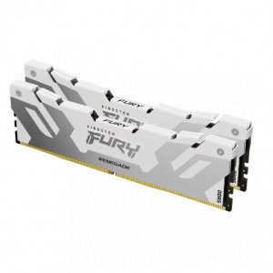 Memorie RAM Kingston, DIMM, DDR5, 64GB, 6000MHz, CL32, 1.35V, FURY Renegade White, Kit of 2