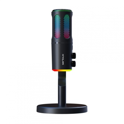 Microfon Gaming de birou Serioux SU8, condenser, unidirectional, frecventa raspuns 20-20KHz, sensibilitate maxima -11DBFS la 80 dB SPL, rata de esantionare 48KHz, rata de biti 16/24bit, raport semnal zgomot 75dB, interfata 3.5mm si USB-C, putere intrare - Img 4