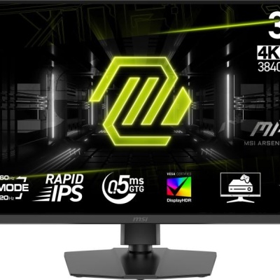 Monitor MSI 31.5" MAG 322URDF E16, Diagonal (inch): 31.5, Diagonal (cm): 80, Aspect ratio: 16:9, Panel: Fast IPS, Resolution: 3840x2 160/1920x1080, Refresh Rate: 160Hz/320Hz, Response time GtG: 0.5ms, Brightness (max): 400 cd/m², Contrast (static) :