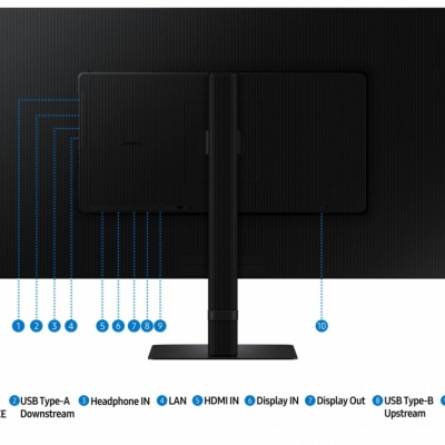 Monitor Samsung 32" LS32D600UAUXEN, Diagonal (inch): 32, Diagonal (cm): 81, Aspect ratio: 16:9, Panel: IPS, Resolution: 2560x1440, Refresh Rate: 100Hz, Response time GtG: 5ms, Brightness (max): 350 cd/m², Contrast (static) : 1000:1, Contrast (dynamic): - Img 19