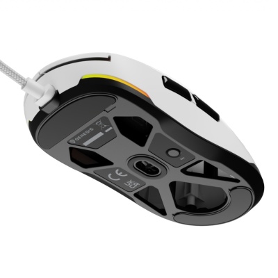 Mouse gaming cu fir Gensesis Krypton 660, interfata USB, 12000 DPI, 6 butoane, iluminare RGB, alb - Img 10