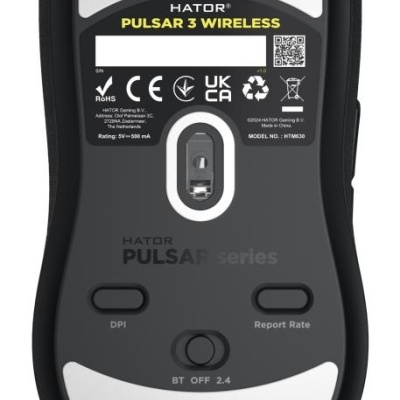 Mouse gaming wireless Hator Pulsar 3, polling rate pana la 1000Hz, senzor Optical PixArt PMW 3311, rezolutie maxima 12000 DPI, switch HATOR® Optical 100M, iluminare RGB 16.8M culori, side switch Kailh 3M, durata de viata baterie in wireless mode pana la - Img 7