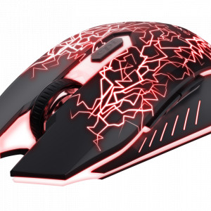Mouse Trust Basics gaming wireless, 2000 DPI, negru