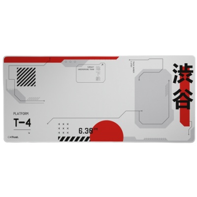 Mousepad Trust GXT 759 XXL, suprafata moale, dimensiuni 900 x 400 x 3mm, rosu/alb