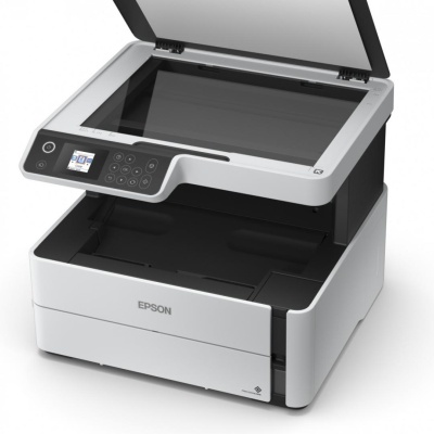 Multifunctional inkjet mono Eco tank M2170, dimensiune A4 (Printare, Copiere, Scanare), viteza 39ppm alb-negru, rezolutie 1200 x 2400 dpi, alimentare hartie 250 coli, scanner CIS rezolutie 1200x2400 dpi, Ecran LCD 3.7cm, interfata: USB, Ethernet, WiFi, - Img 2