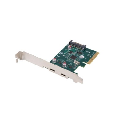 Placă PCI Express x1 2X USB-C 3.2 GEN, chipset Asmedia ASM1142, greutate 34 g