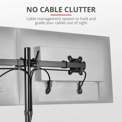 Suport Monitor Trust GXT 1120 Mara Dual Monitor Arm, montare birou, 510 x 860 x 115mm, VESA, 2.6 kg, negru - Img 3