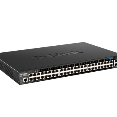 Switch D-Link DGS-1520-52MP, 48 porturi Gigabit, 2 porturi SFP+, Capacity 80Gbps, 16K MAC, 17" Rackmount, 1*fan