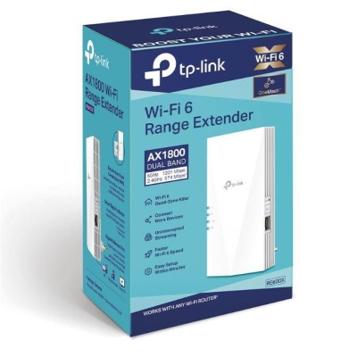 TP-link AX1800 Wi-Fi6 Range Extender, RE600X, Dual-Band, Standarde wireless: IEEE 802.11a/n/ac/ax 5GHz, IEEE 802.11b/g/n/ax 2.4GHz, interfata: 1 x 10/100/1000, Dimensiuni: 78×36×149 mm, 2 x antene interne, viteza wireless: 574 Mbps la 2.4GHz, 1201 Mbps - Img 3