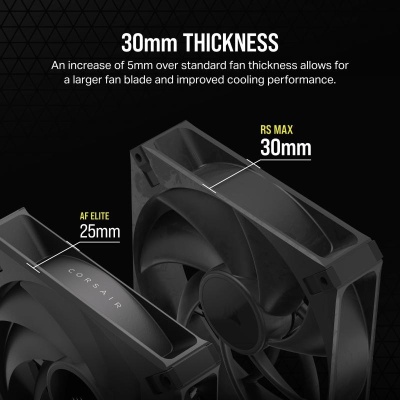Ventilator Carcasa CORSAIR RS140 MAX THICK 140mm , viteza 2000 RPM +/- 10%, Airflow: 27.5-104 CFM, Presiune Statica: 0.22-2.4 mm-H2O, Nivel de zgomot: 31dBA - Img 6