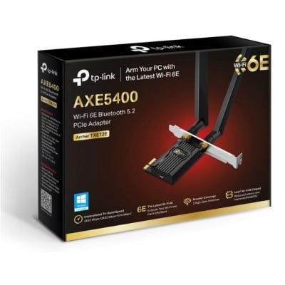 Adaptor wireless TP-Link, Archer TXE72E, AX5400, 2 x antene externe Dual-Band 5Ghz, 2.4 Ghz, PCI-E WI-FI 6E dimensiuni: 55 × 36 × 11.5 mm, Bluetooth 5.2. - Img 2