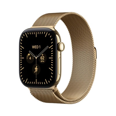 Apple Watch Series 12 GPS + Cellular 46mm Radiant Gold Titanium Case with Radiant Gold Milanese Loop - M/L