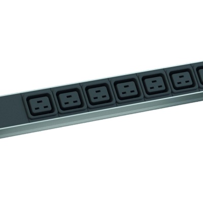 Bachmann prelungitor 19" 1HE 8xC19 cordon 2,0 m C20 ,0m C20; IT PDU Basic 1U (230V/ 50Hz); Plug: C20; 8x C19 socket outlets, black; Inside wiring with euro terminal; Power supply: 2,0m H05VV-F 3G 1,50 mm²; Rated voltage: 230V; Incl. 2x mounting metal