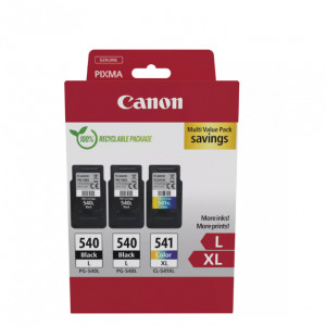Canon pachet cartuse cearneala PG-540L X2 /CL-541XL MULTIPACK, capacitate negru: 2 X 300 pagini/11ml, Color: 400 pagini / 15ml, Compatibil cu: PIXMA GM2050, PIXMA MG2140, PIXMA MG2150, PIXMA MG2155, PIXMA MG2250, PIXMA MG3140, PIXMA MG3150, PIXMA MG3250,