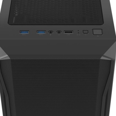 Carcasa FURY SHOBO SH4F Mid Tower NEGRU, Tempered Glass, Sloturi Expansiune 7, Drive Bays: 2x3.5" 2x2.5", Ventilatoare Suportate: 8 (spate: 1x120mm, fata: 3x120mm sau 3x140mm, sus: 2x120mm sau 1x140mm, jos: 2x120mm), Ventilatoare Incluse: 4 (4x120mm), - Img 5