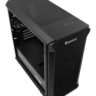 Carcasa GENESIS IRID 503 V2 Mini Tower NEGRU, Tempered Glass, Sloturi Expansiune 4, Drive Bays: 2x3.5" 3x2.5", Ventilatoare Suportate: 6 (spate: 1x120mm, fata: 3x120mm sau 2x140mm, sus: 2x120mm sau 2x140mm), Ventilatoare Incluse: 2 (2x120mm), Format - Img 4