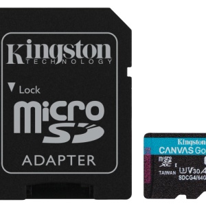 Card de Memorie MicroSDXC Kingston64GBCanvas GO PlusCu Adaptor