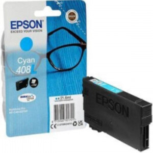 Cartus cerneala Epson 408L Ink Tank, Cyan, DuraBrite Ultra Ink,capacitate 21.6ml, 1.7k pagini, pentru WorkForce Pro WF-C4810DTWF.